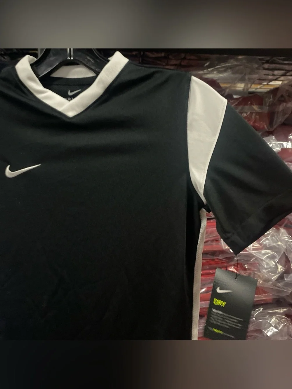 Nike Derby III Soccer Jersey NWT Kids Medium Black/White DRI-FIT CW3834-010
